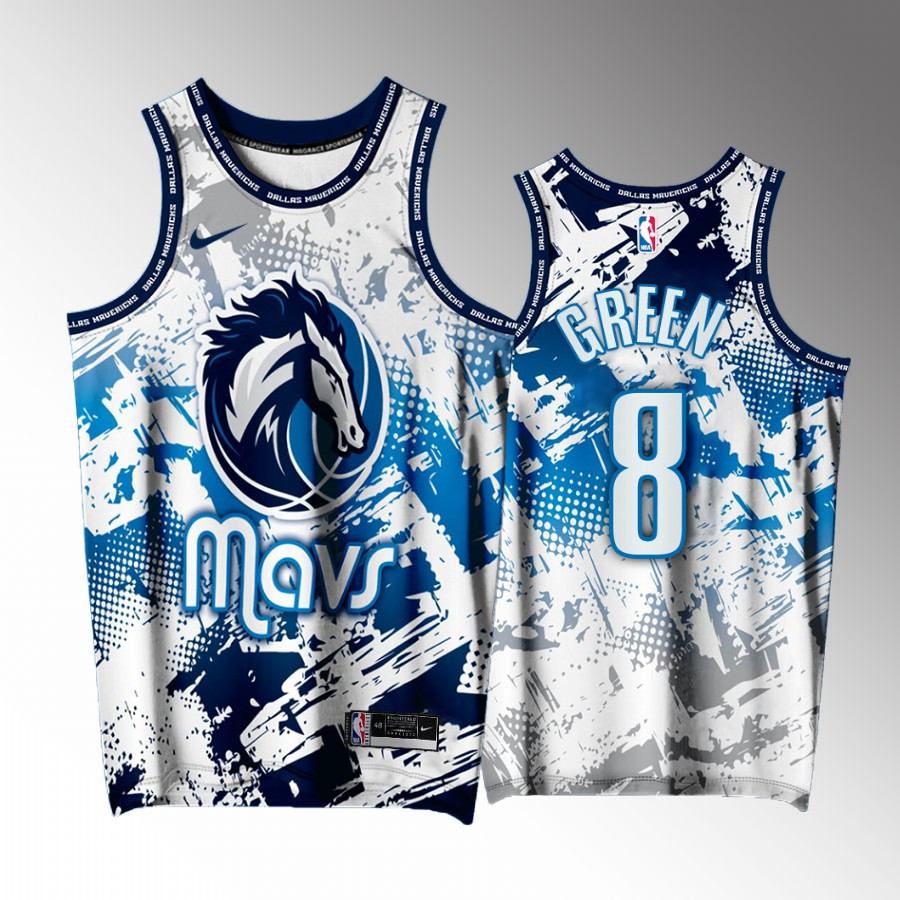 Josh Green 8 Dallas Mavericks White Printing Men Basketball Jersey Splash City Exclusive Edition - JS998 