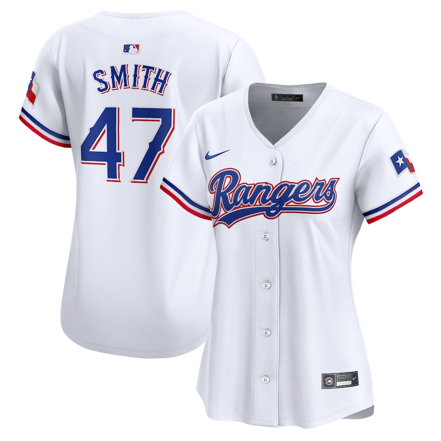 Josh H. Smith 47 Texas Rangers Women Home Limited Player Baseball Jersey - White - JS624 