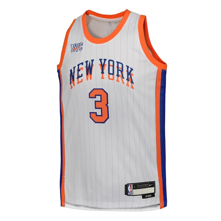 Alternative view of Josh Hart 3 New York Knicks 2024/25 Swingman Player YOUTH Basketball Jersey - City Edition - White - JS139 