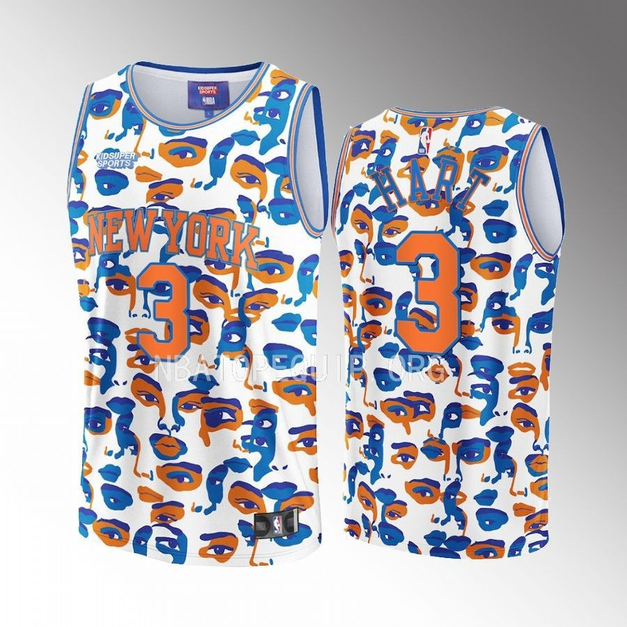 Josh Hart 3 New York Knicks NBA & KidSuper Studios Unisex Hometown Basketball Jersey - JS771 