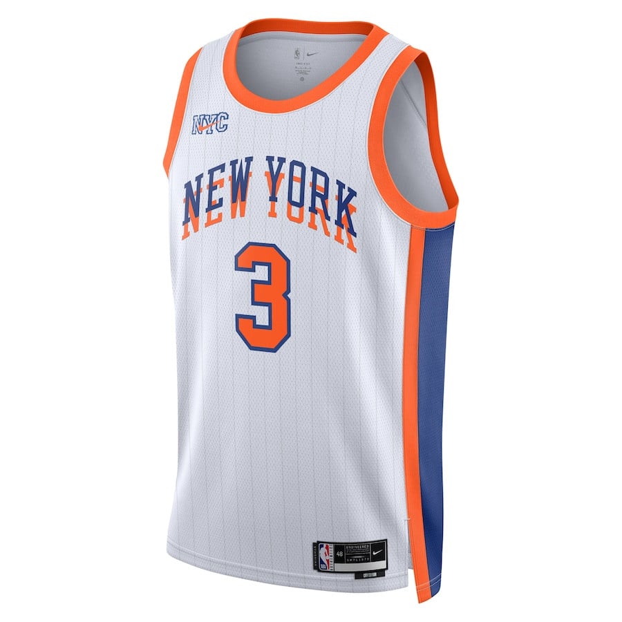 Alternative view of Josh Hart 3 New York Knicks Unisex 2024/25 Swingman Player Basketball Jersey - City Edition - White - JS775 