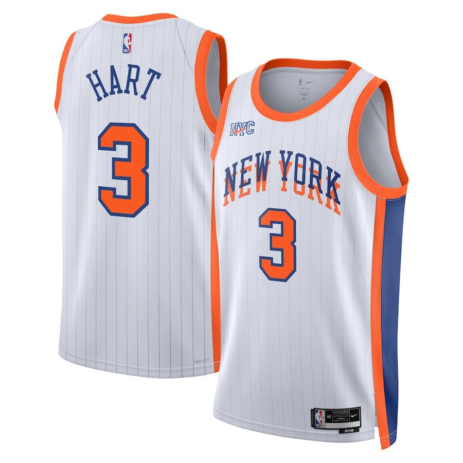Josh Hart 3 New York Knicks Unisex 2024/25 Swingman Player Basketball Jersey - City Edition - White - JS775 