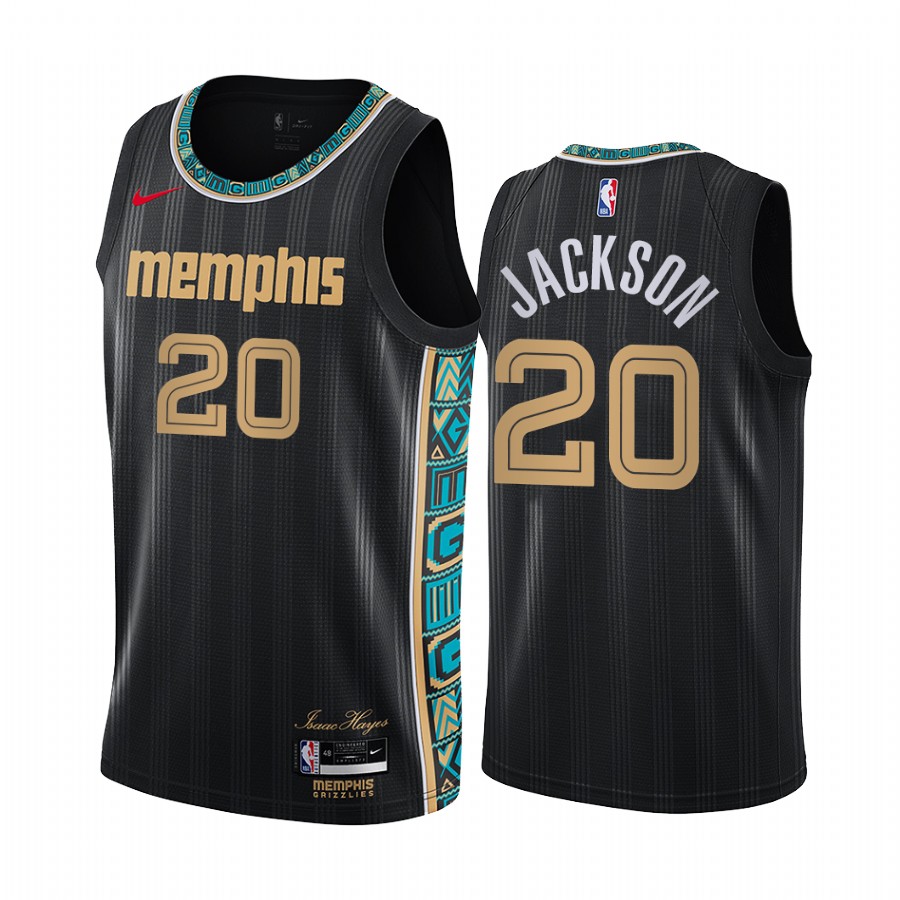 Josh Jackson Memphis Grizzlies 2020-21 Black City Basketball Jersey New Uniform