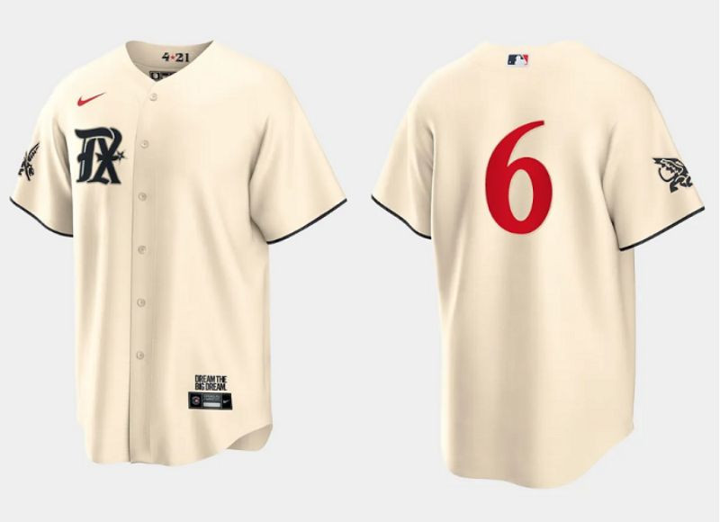 Josh Jung 6 Texas Rangers 2023 City Connect Game Baseball Jersey - Cream - JS187 