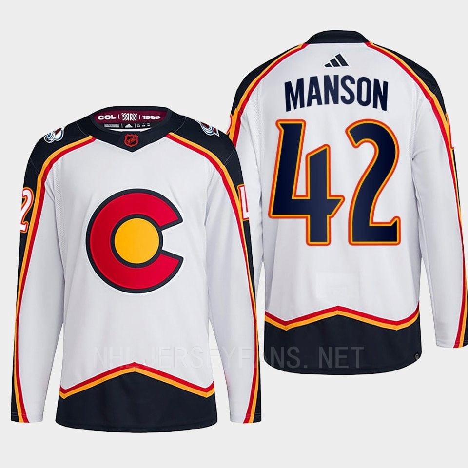 Josh Manson 42 Reverse Retro 2.0 2022 Colorado Avalanche White Hockey Jersey Primegreen - JS339 
