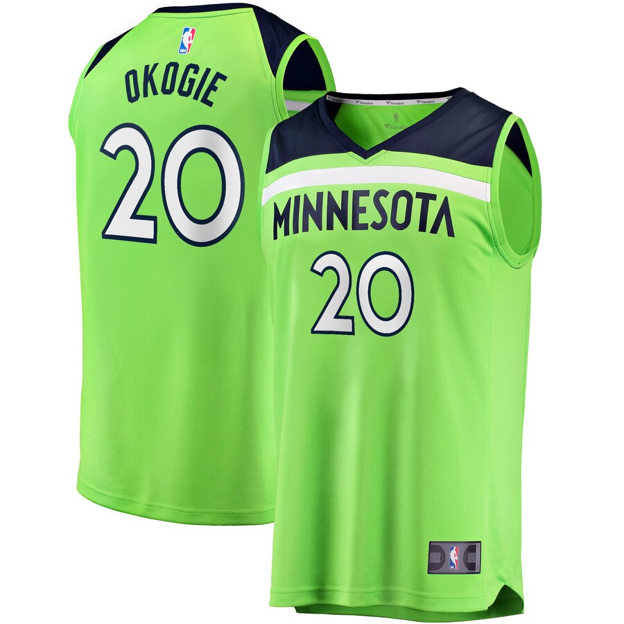 Josh Okogie Minnesota Timberwolves Fanatics Branded Youth Fast Break Replica Player Basketball Jersey - Statement Edition - Green