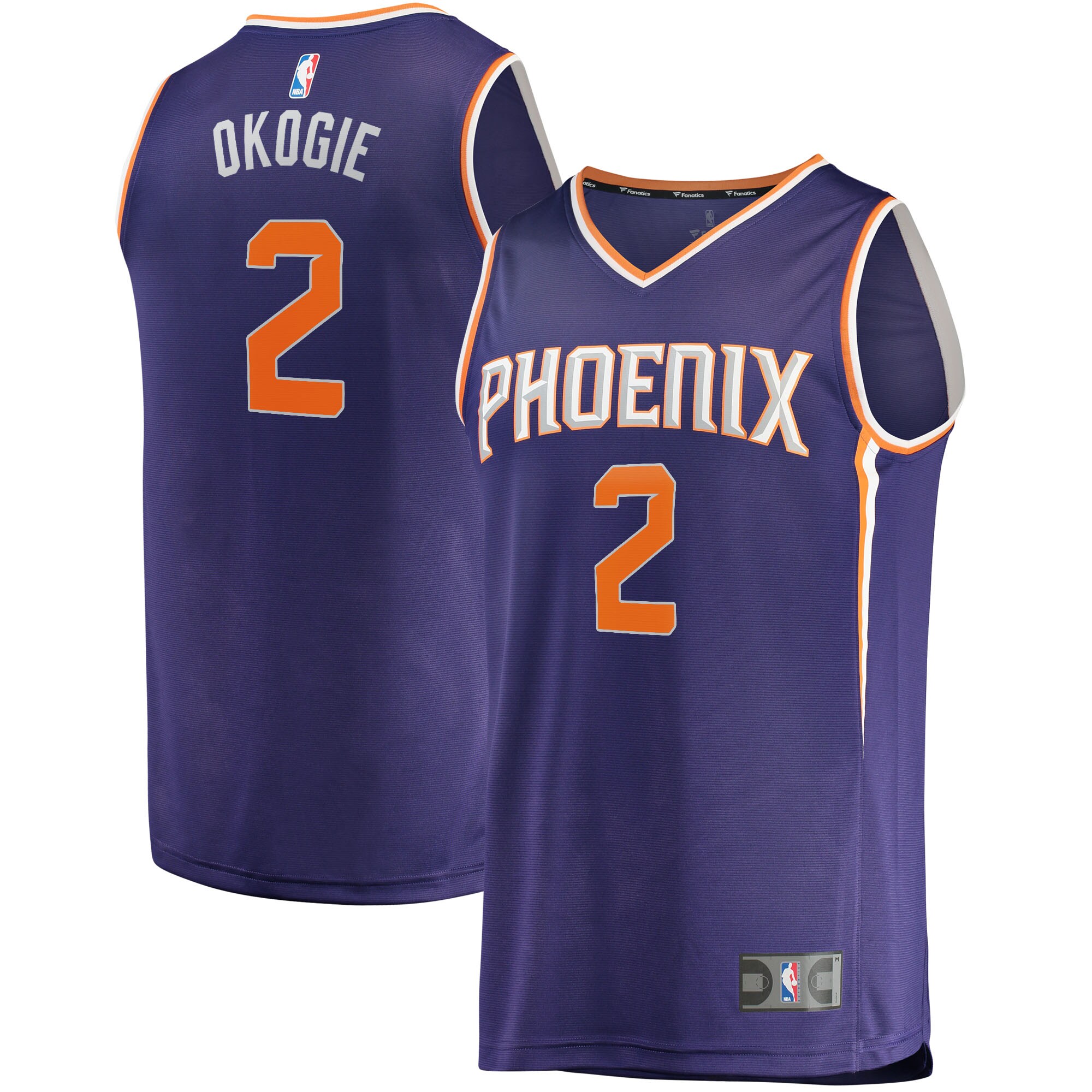 Alternative view of Josh Okogie Phoenix Suns Fanatics Branded Fast Break Replica Jersey - Icon Edition - Purple