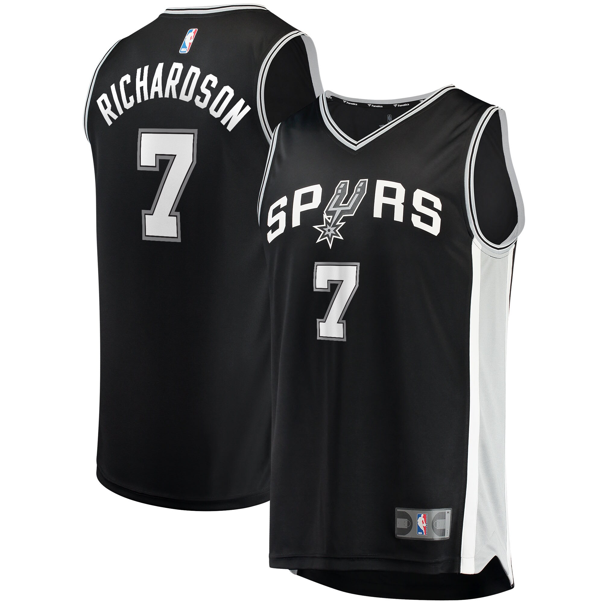 Alternative view of Josh Richardson San Antonio Spurs Fanatics Branded 2021/22 Fast Break Replica Basketball Jersey - Icon Edition - Black