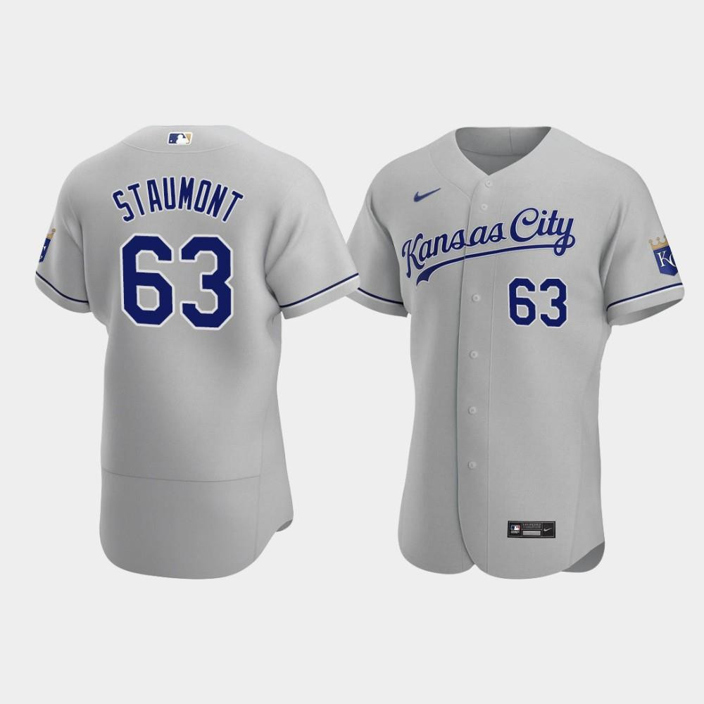 Josh Staumont 63 Kansas City Royals Gray Road Baseball Jersey Baseball Jersey 