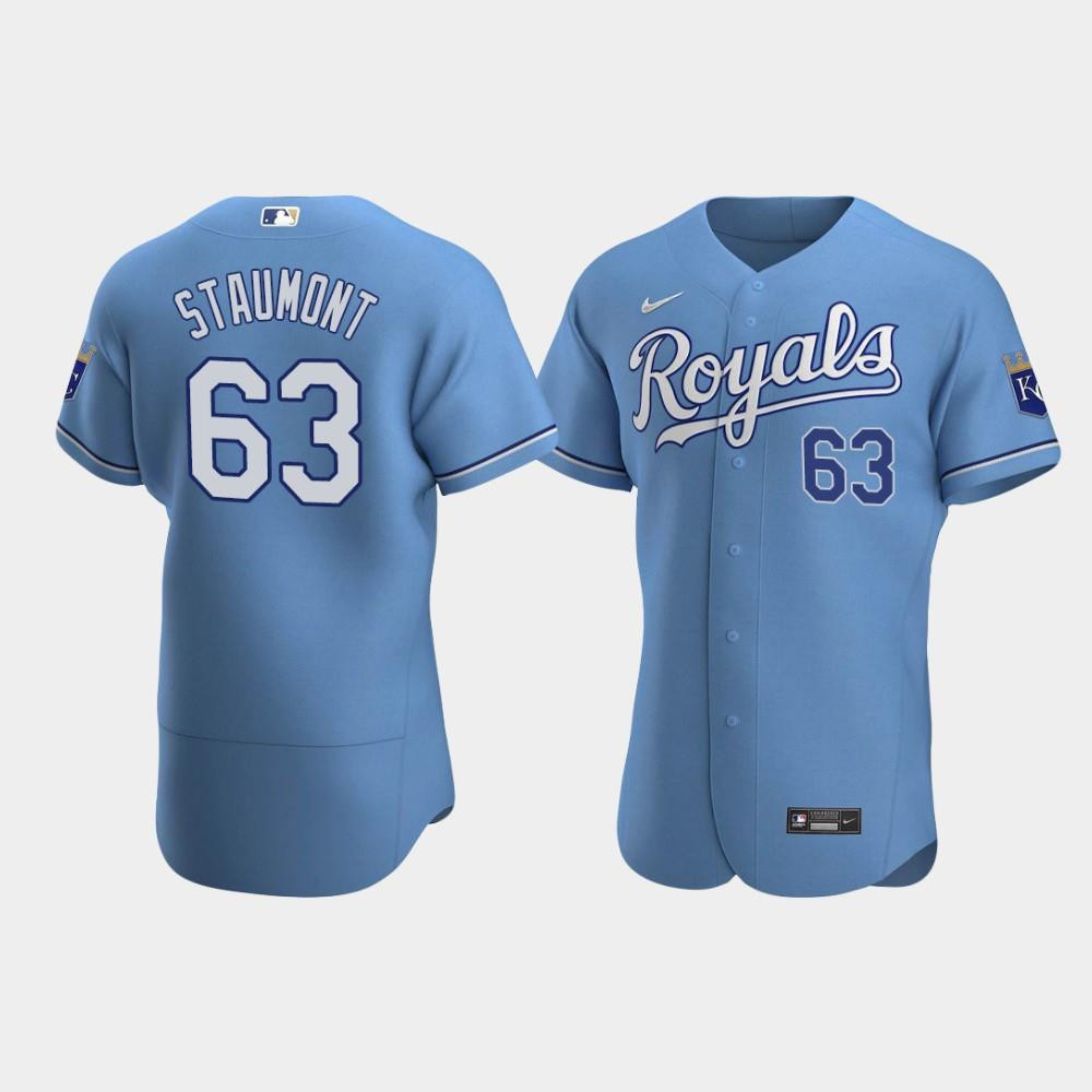 Josh Staumont 63 Kansas City Royals Light Blue Alternate Baseball Jersey Baseball Jersey 