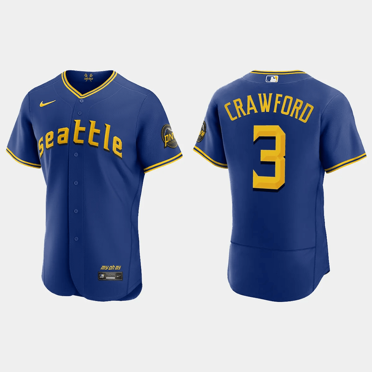 J.P. Crawford 3 Seattle Mariners 2023 City Connect Elite Baseball Jersey - Royal 