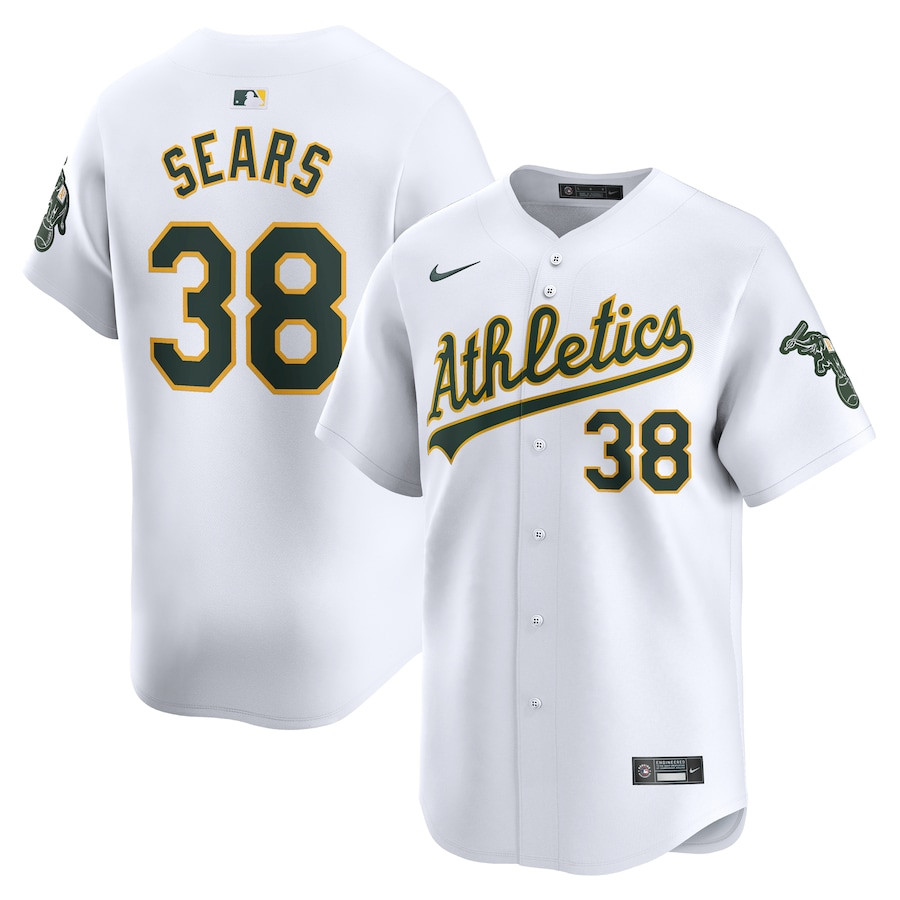 JP Sears 38 Oakland Athletics Home Limited Player Men Baseball Jersey - White 
