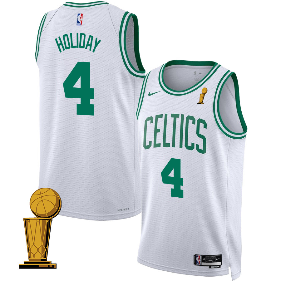 Jrue Holiday 4 Boston Celtics 2024 FINALS CHAMPIONS Swingman Basketball Jersey - Association Edition - White - JS434