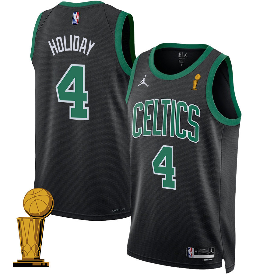 Jrue Holiday 4 Boston Celtics 2024 FINALS CHAMPIONS Swingman Basketball Jersey - Statement Edition - Black - JS390