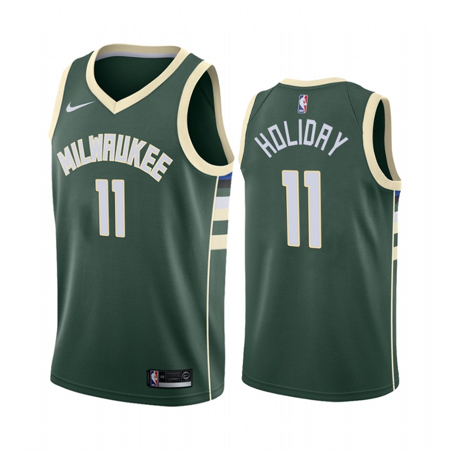 Jrue Holiday Milwaukee Bucks 2020-21 Green Icon Edition Basketball Jersey 2020 Trade
