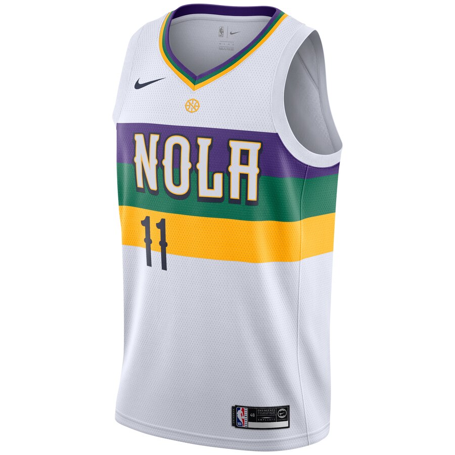 Alternative view of Jrue Holiday New Orleans Pelicans City Edition Swingman Basketball Jersey - Navy