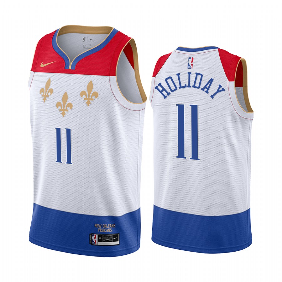Jrue Holiday New Orleans Pelicans White City Edition 2020-21 Basketball Jersey