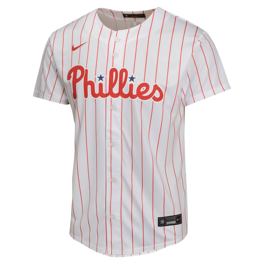 Alternative view of J.T. Realmuto 10 Philadelphia Phillies Home Game Player YOUTH Baseball Jersey - White 