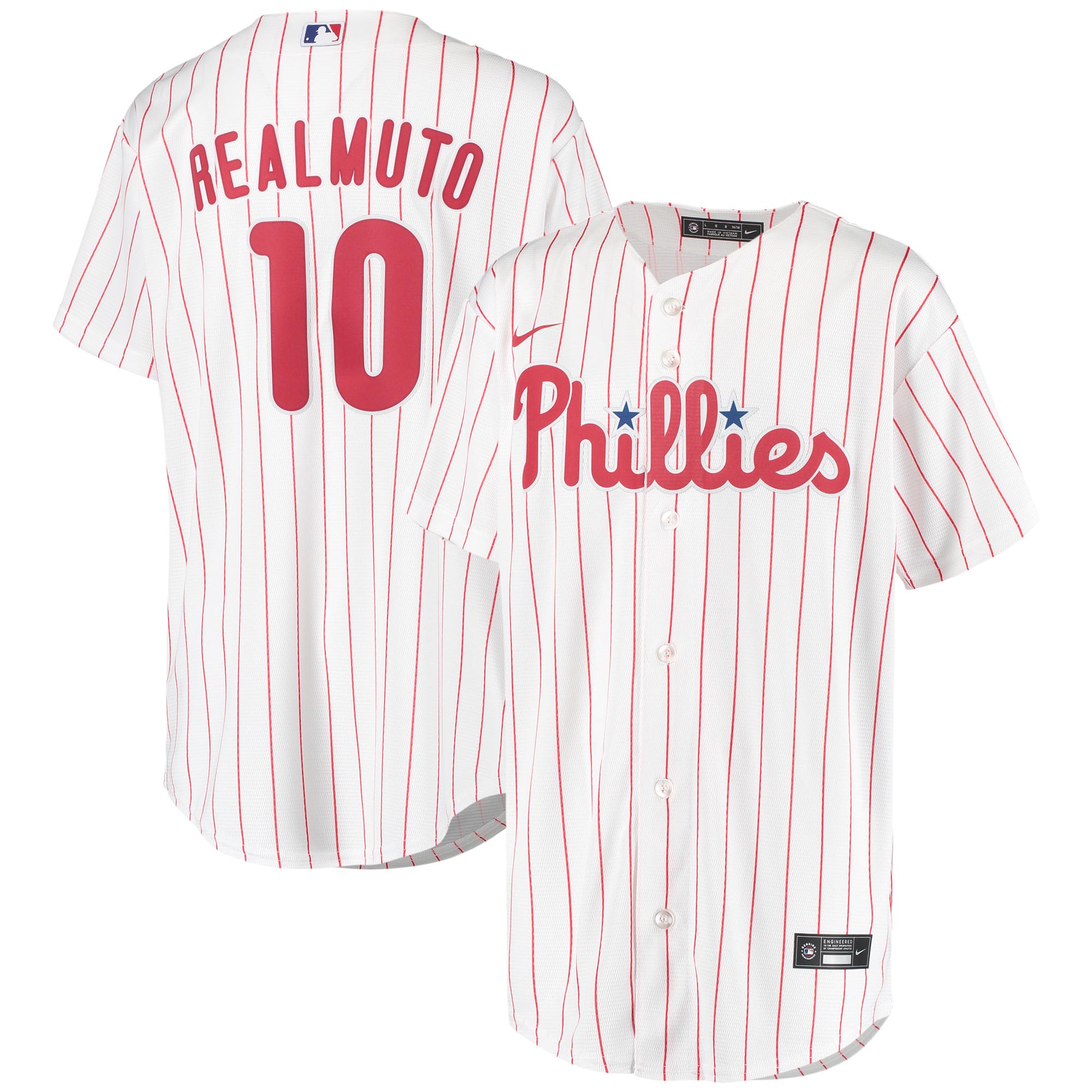 J.t. Realmuto Philadelphia Phillies Youth Alternate Replica Player Baseball Jersey - White