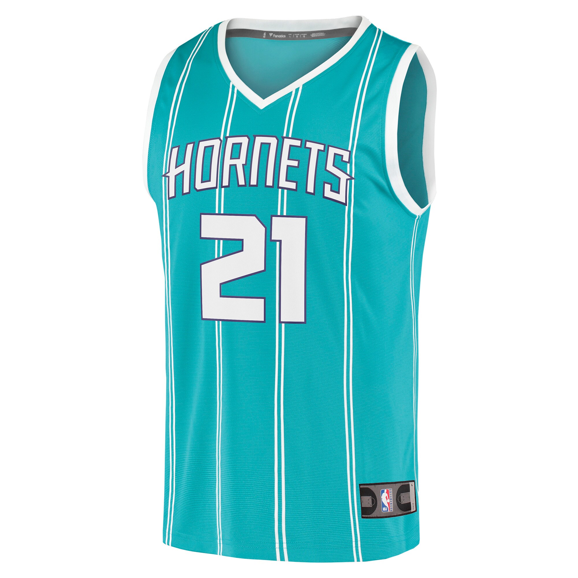 Alternative view of Jt Thor Charlotte Hornets Fanatics Fast Break Replica Basketball Jersey - Icon Edition - Teal