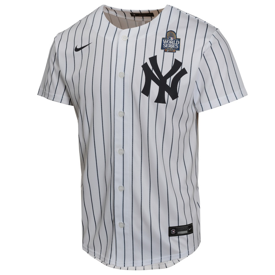 Alternative view of Juan Soto 22 New York Yankees 2024 World Series Home Game Player YOUTH Baseball Jersey - White 