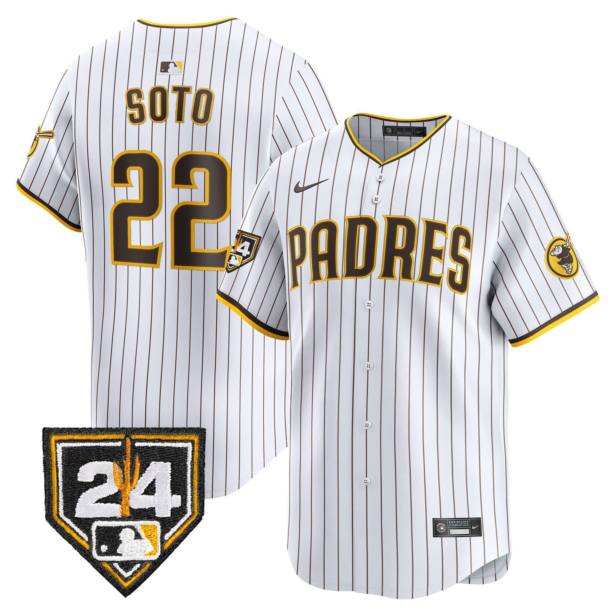 Juan Soto 22 San Diego Padres 2024 Spring Training Men Baseball Jersey - White 
