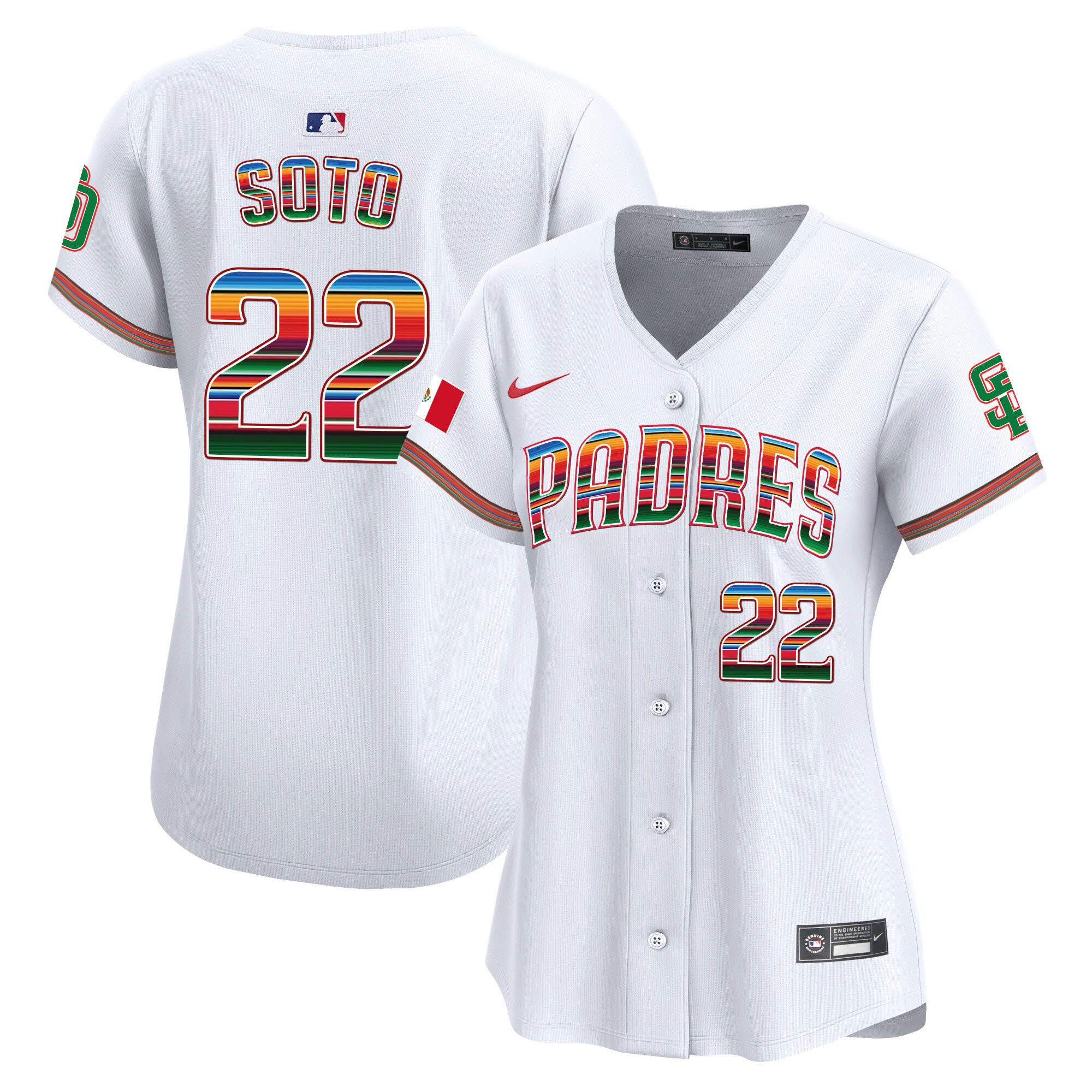 Juan Soto 22 San Diego Padres Mexico Women Baseball Jersey - White 