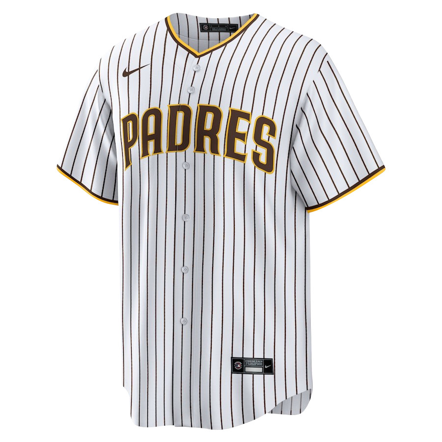 Alternative view of Juan Soto 22 San Diego Padres Signed Posture 2023 Home Player Men Baseball Jersey - White 