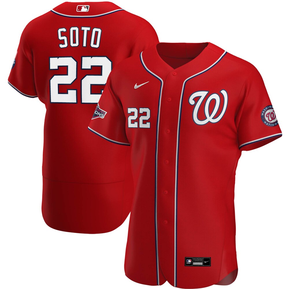 Juan Soto Washington Nationals 2019 World Series Champions Alternate Player Baseball Jersey - Red