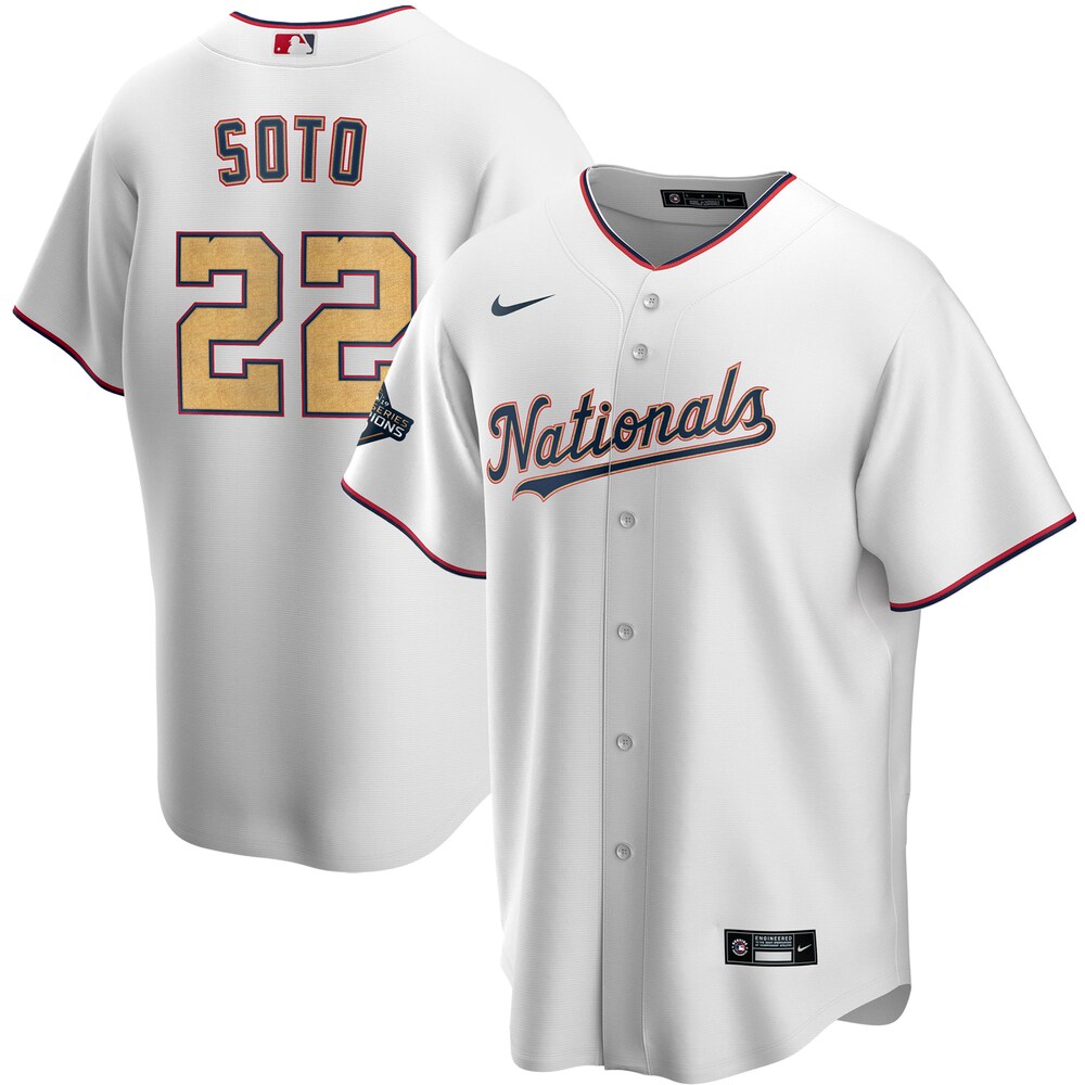 Juan Soto Washington Nationals 2020 Gold Program Player Baseball Jersey - White/gold