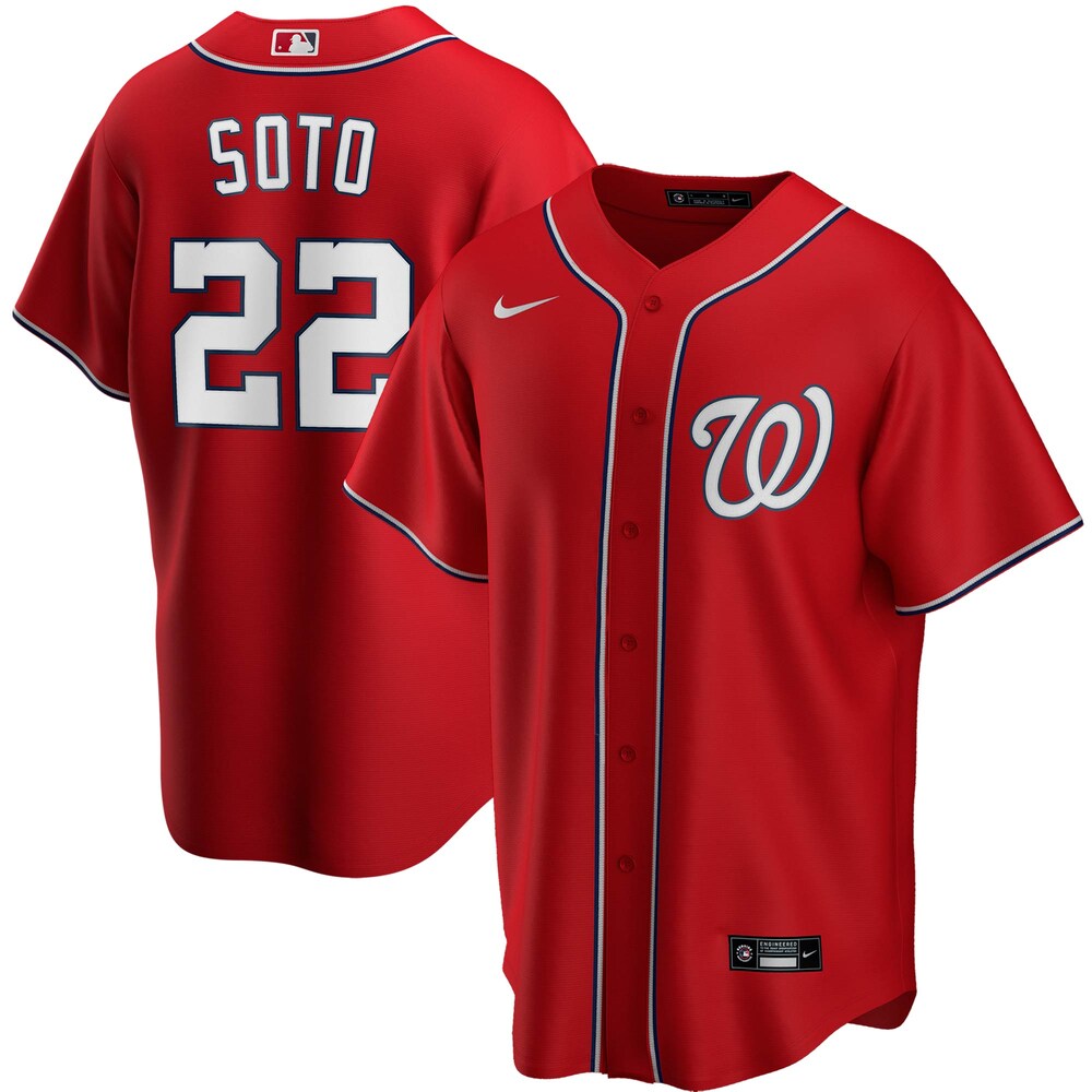 Juan Soto Washington Nationals Alternate 2020 Player Baseball Jersey - Red Color