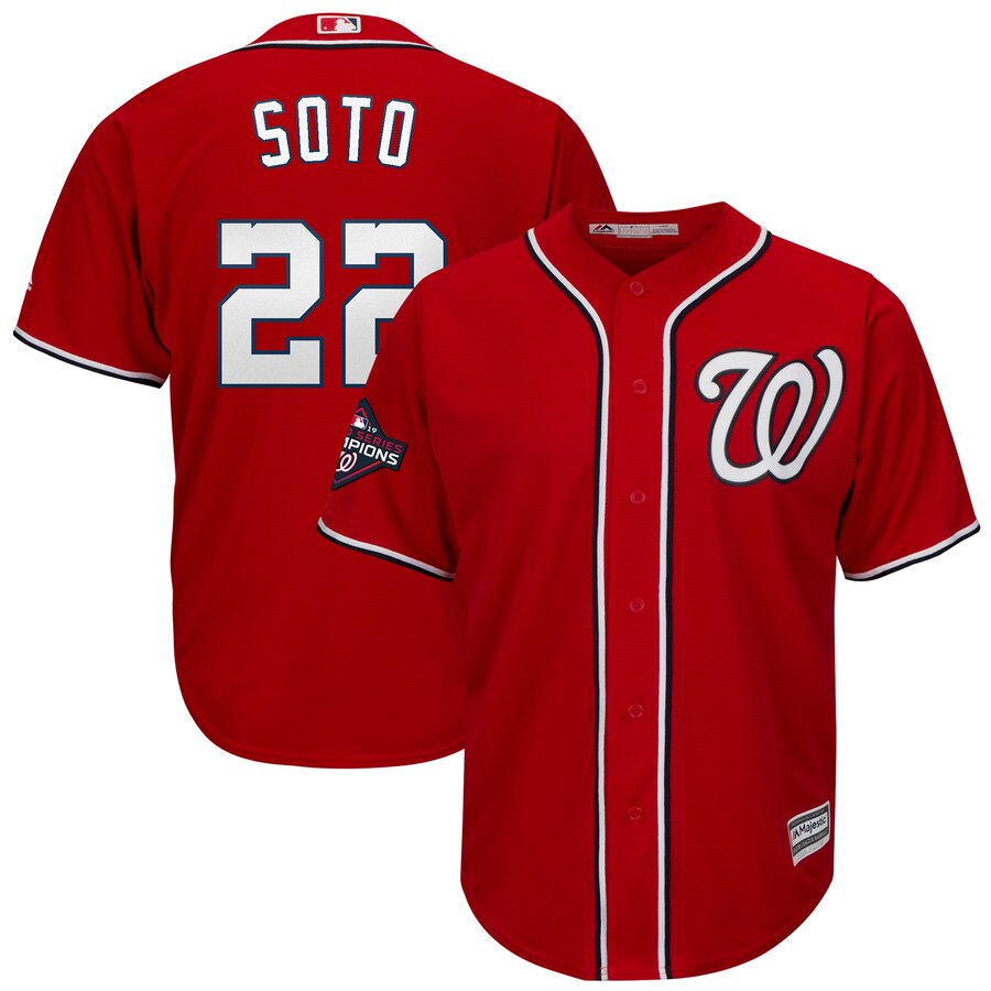 Juan Soto Washington Nationals Majestic 2019 World Series Champions Alternate Big And Tall Cool Base Player Baseball Jersey - Red