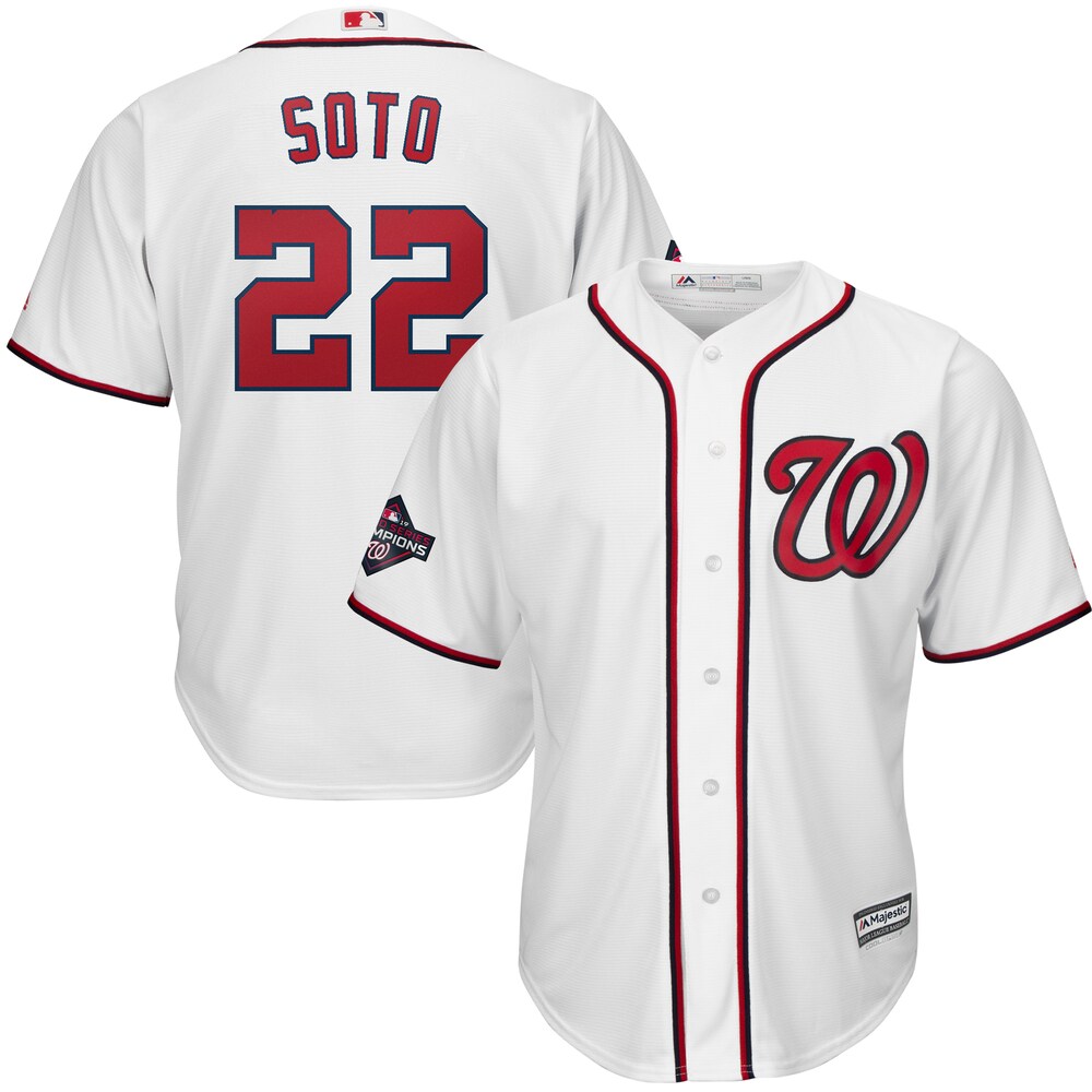 Juan Soto Washington Nationals Majestic 2019 World Series Champions Home Cool Base Patch Player Baseball Jersey - White