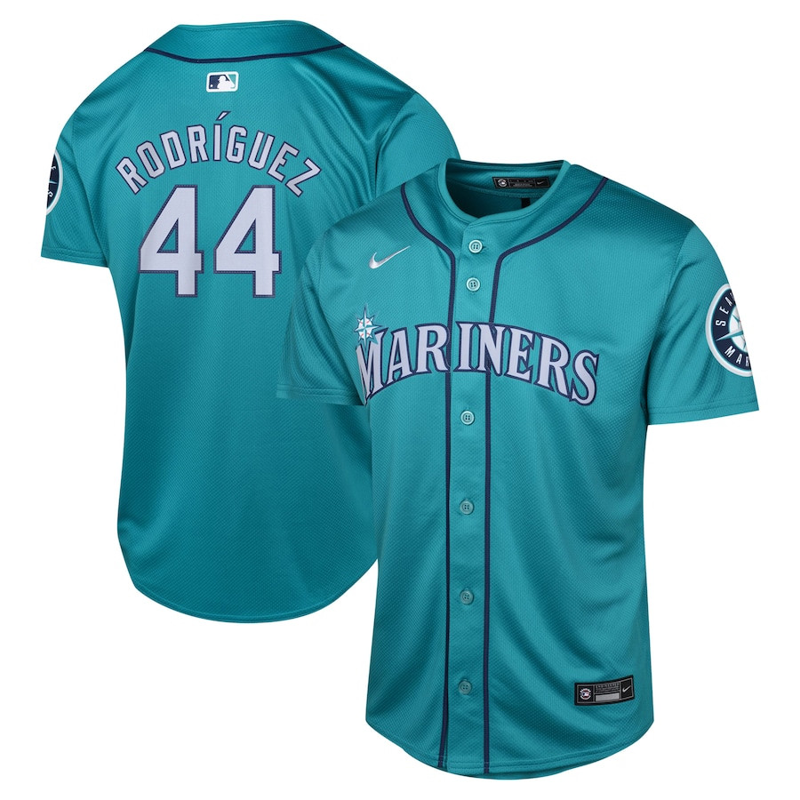 Julio Rodríguez 44 Seattle Mariners Alternate Limited YOUTH Baseball Jersey - Aqua 