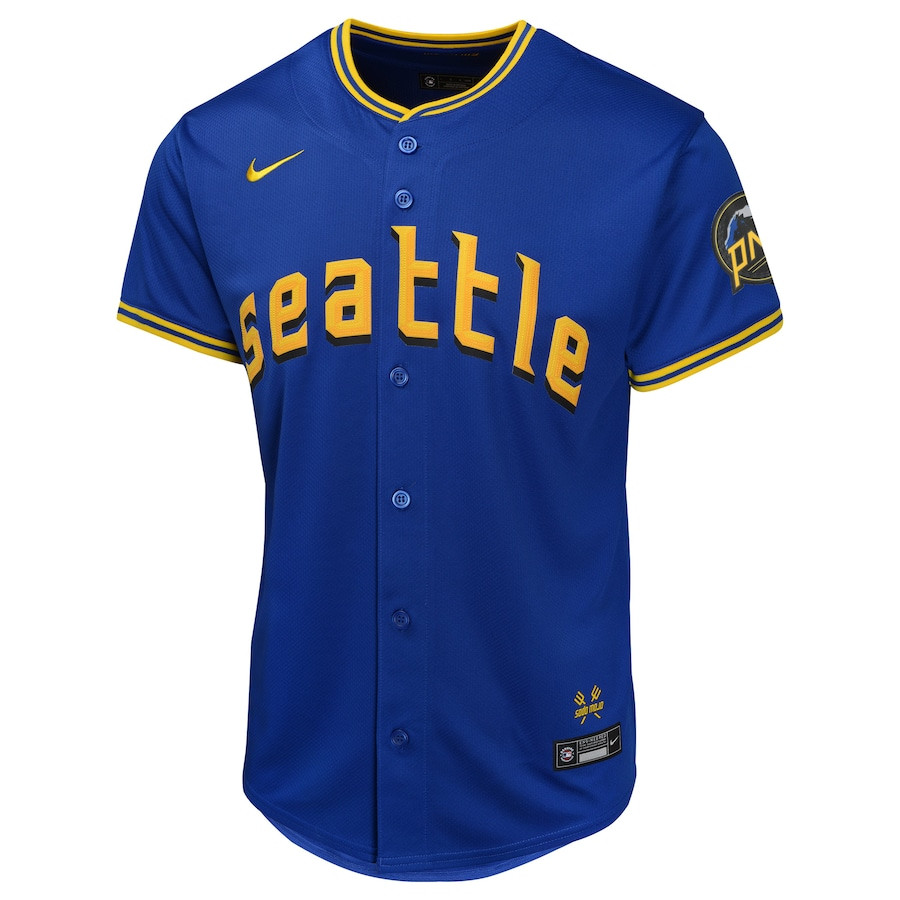 Alternative view of Julio Rodríguez 44 Seattle Mariners City Connect Limited YOUTH Baseball Jersey - Navy 