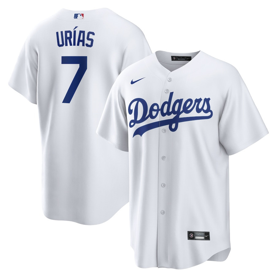 Julio Urias 7 Los Angeles Dodgers Men Baseball Jersey - White 