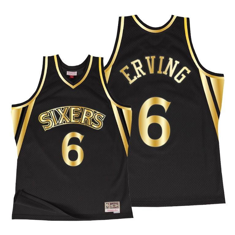 Julius Erving 6 Philadelphia 76ers Throwback 90s Black Basketball Jersey - Men Basketball Jersey - JS949 
