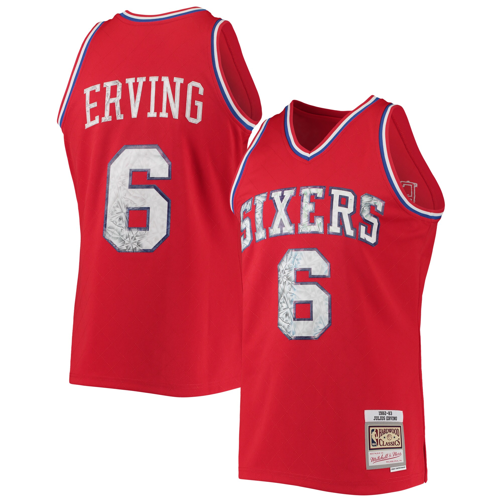 Julius Erving Philadelphia 76ers Mitchell & Ness 1982/83 Hardwood Classics Nba 75th Anniversary Diamond Swingman Basketball Jersey - Red