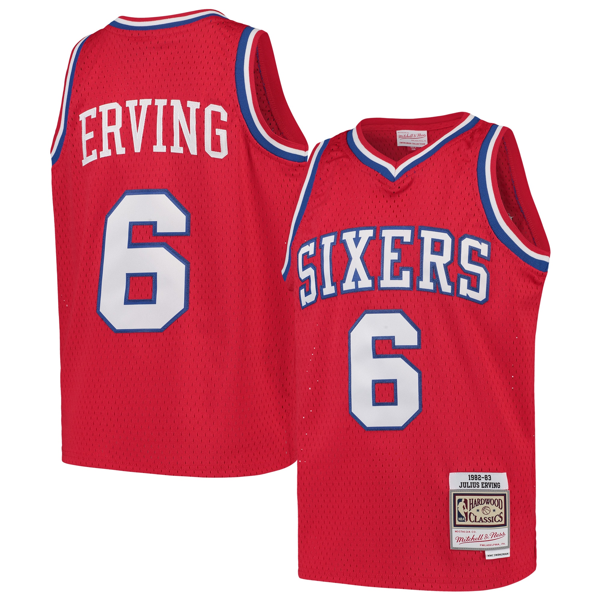 Julius Erving Philadelphia 76ers Mitchell & Ness Youth Swingman Throwback Basketball Jersey - Red