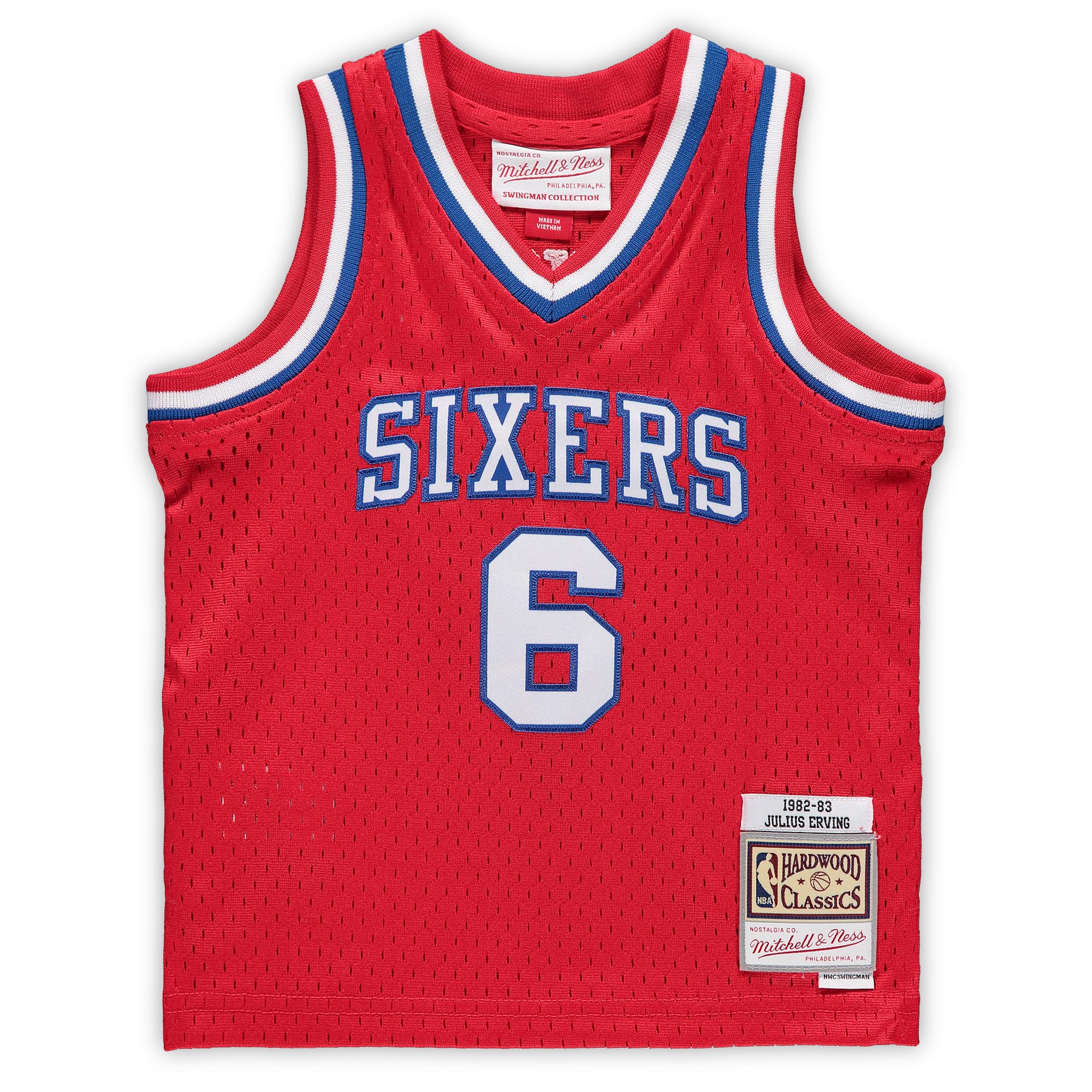 Alternative view of Julius Erving Philadelphia 76ers Mitchell & Ness Infant 1982/83 Hardwood Classics Retired Player Basketball Jersey - Red