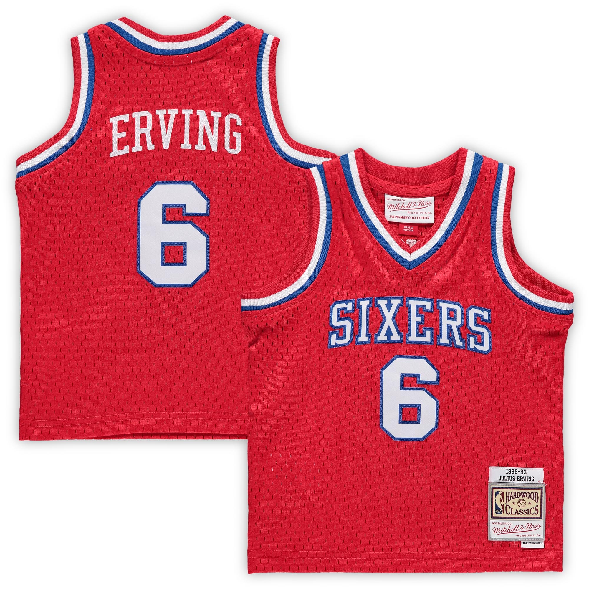 Julius Erving Philadelphia 76ers Mitchell & Ness Infant 1982/83 Hardwood Classics Retired Player Basketball Jersey - Red