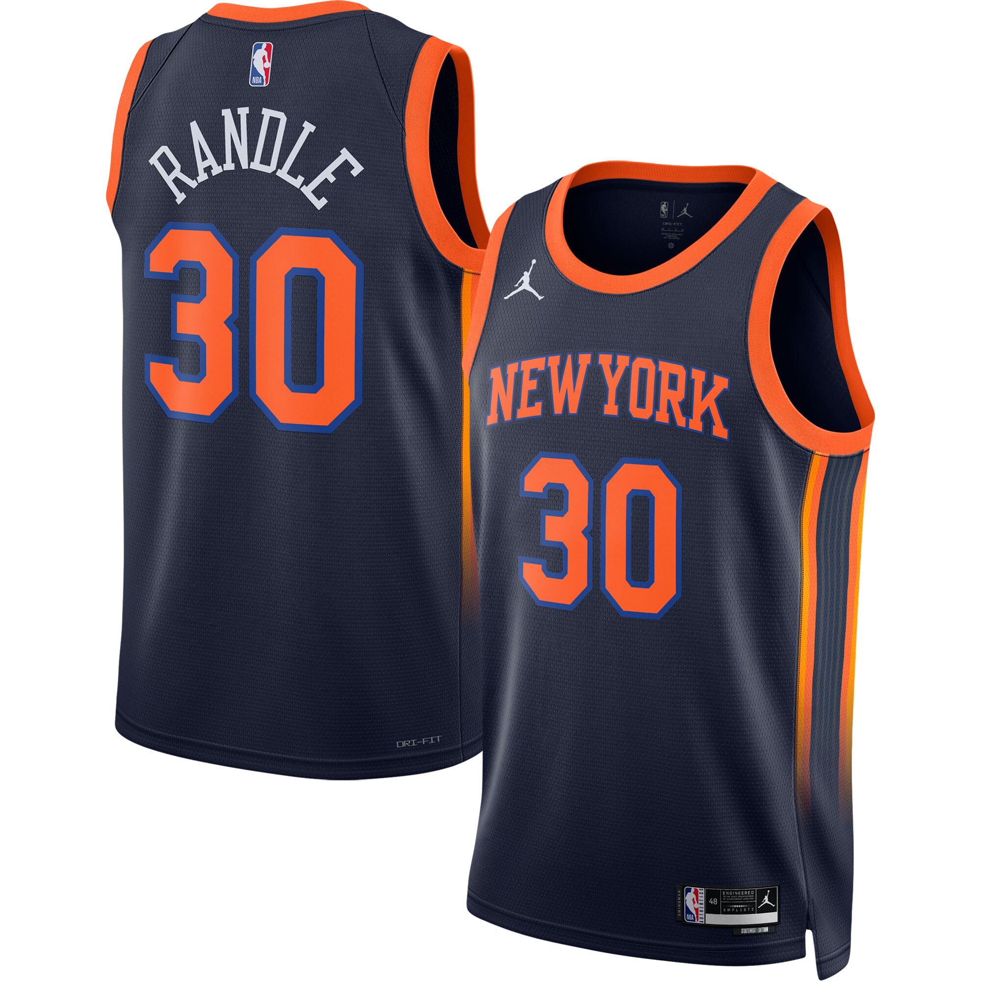 Julius Randle 2022/23 New York Knicks Jordan Brand Unisex Swingman Basketball Jersey - Statement Edition - Navy