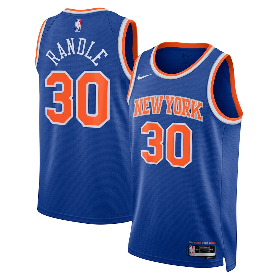Julius Randle 30 New York Knicks Unisex Swingman Basketball Jersey - Icon Edition - Blue - JS826 