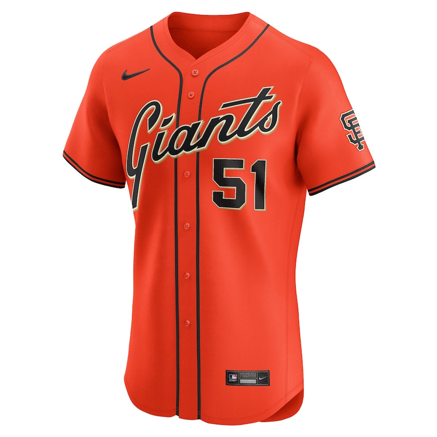 Alternative view of Jung Hoo Lee 51 San Francisco Giants Alternate Elite Men Baseball Jersey - Orange 