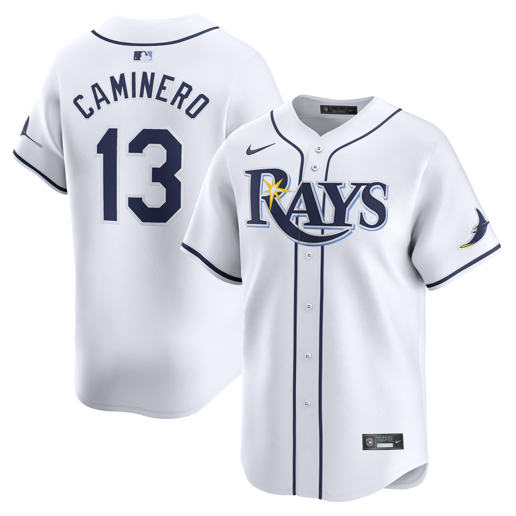 Junior Caminero Tampa Bay Rays Home Limited Player Baseball Jersey - White