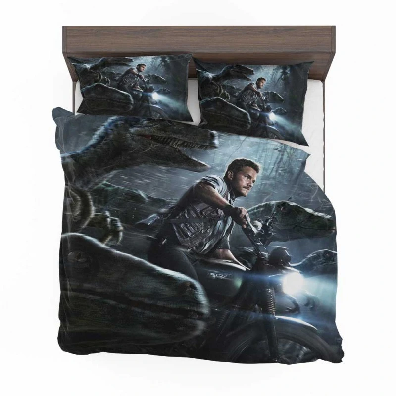 Alternative view of Jurassic World Movie Chris Pratt Sci-fi Bedding Set - Custom Bedding Set