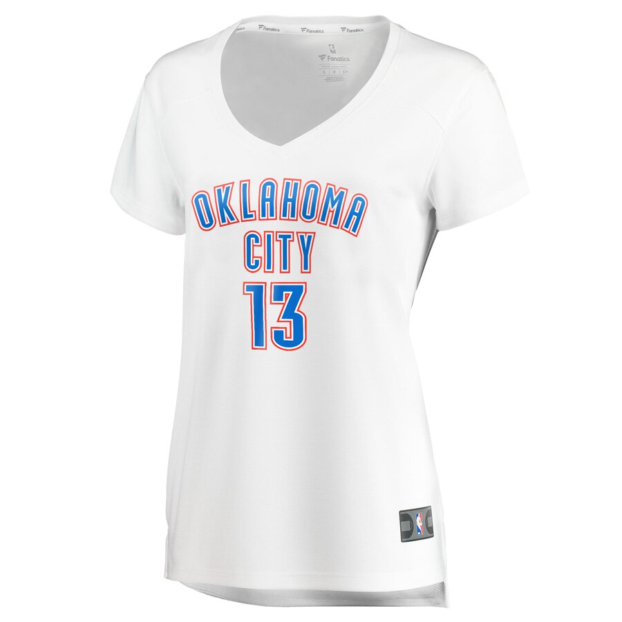Alternative view of Justin Patton Oklahoma City Thunder Fanatics Branded Women's Fast Break Player Basketball Jersey - Association Edition - White