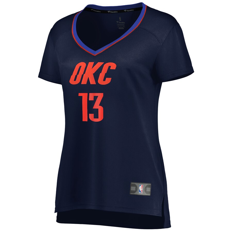 Alternative view of Justin Patton Oklahoma City Thunder Fanatics Branded Women's Fast Break Player Basketball Jersey - Statement Edition - Navy