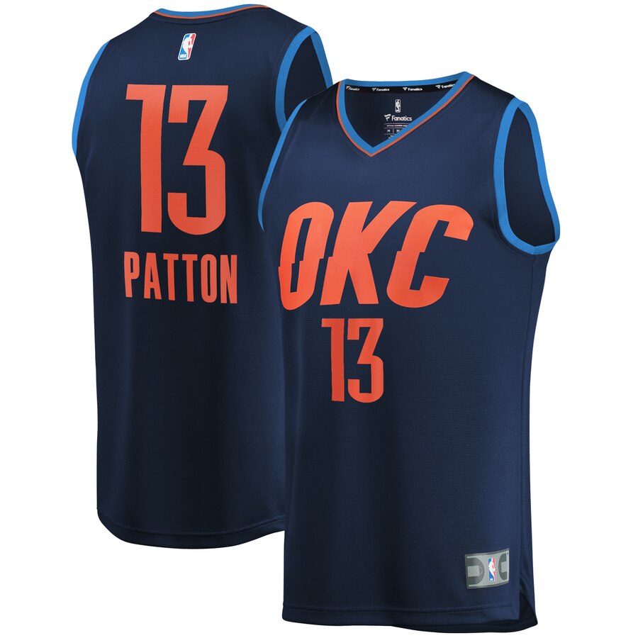 Justin Patton Oklahoma City Thunder Fanatics Branded Youth Fast Break Player Basketball Jersey - Statement Edition - Navy