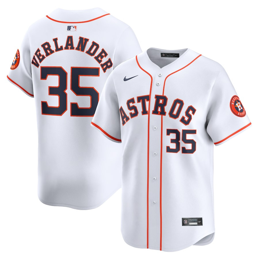 Justin Verlander 35 Houston Astros Home Limited Men Baseball Jersey - White 